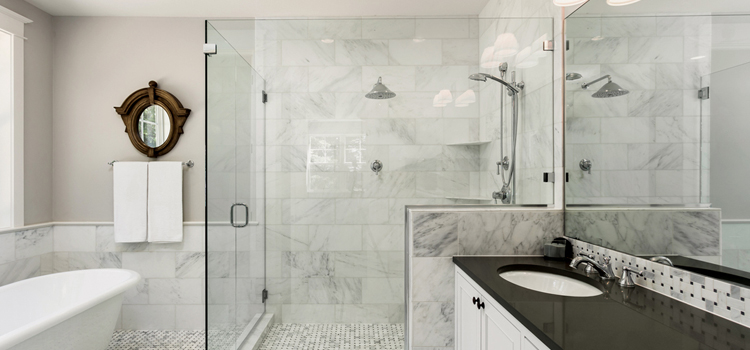 bathroom shower door installation in Lake Los Angeles